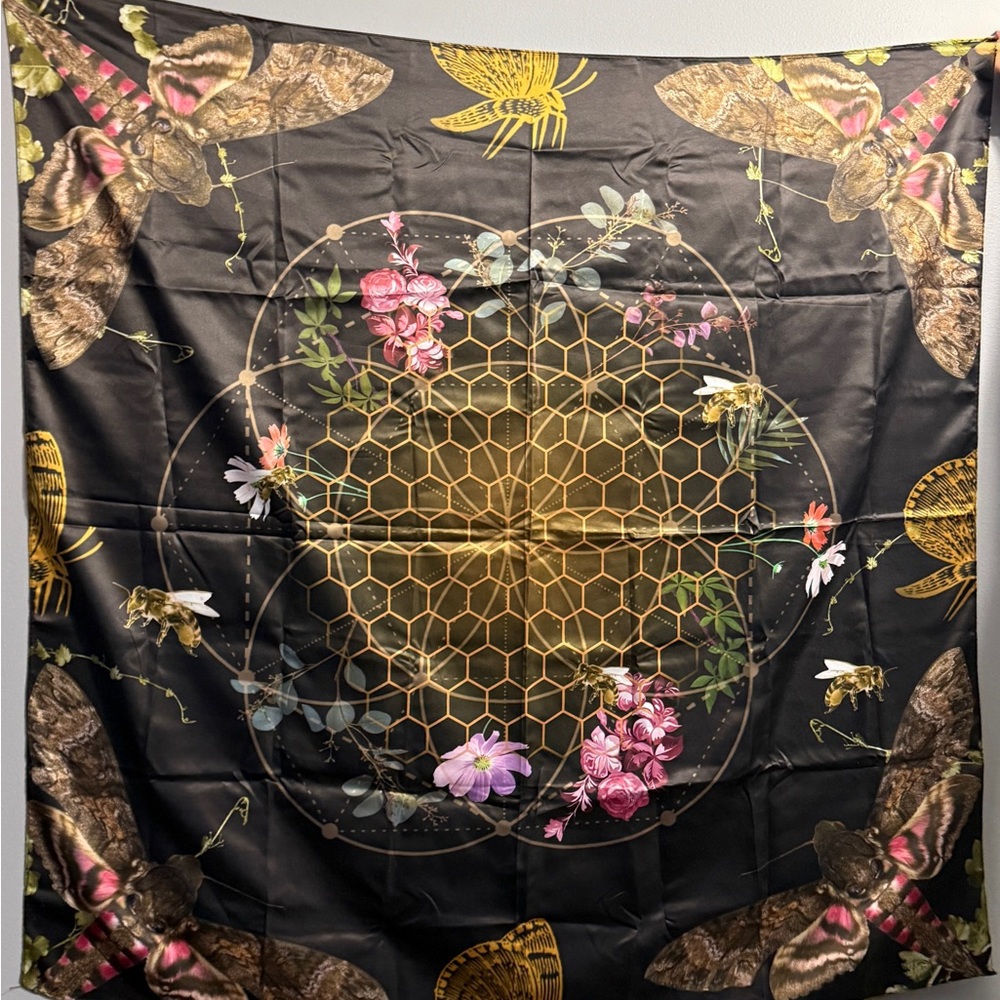 One-of-a-Kind Silk Crystal Grid Scarf